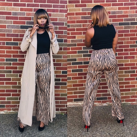 DO+BE COPPER ZEBRA ANIMAL PRINT PANTS - Picture 6 of 8